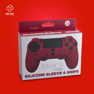 FR-TEC Szilikon védőtok + Grips (Piros) (FR-TEC FT0016) - PlayStation 4 Kiegészítők